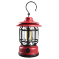 Pikkukuva 1 / 10: LED Camping Lantern riippuva telttavalo Retro kannettava lamppu red rechargeable type