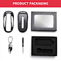 Pikkukuva 4 / 7: Uusi ABS Carbon Fibe -auton kauko-avain, cover , Tesla Model 3 Model S Model X -auton älyavaintarvikkeiden pidike Fob red for model s model 3