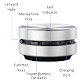 Miniatyrbillede 5 af 8: Bærbar Bluetooth Sound Box Humbird-højttaler silver