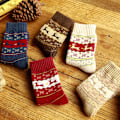 Miniatyrbillede 4 af 8: 5 Par Jul Kvinder Vinter Varme Bløde Fluffy Sokker Wine Red 5Pair
