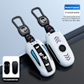 Miniatyrbillede 1 af 7: Car Smart Key Case Cover til Tesla Model X 3 Bag Protector Fob Band Shell Holder white