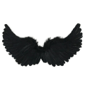 Miniatyrbillede 1 af 6: Englevinger Fjervinger med elastiske stropper Justerbare Halloween-kostumevinger Black one size