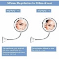 Miniatyrbillede 6 af 11: 360 graders rotation makeup spejl makeup spejl med LED lys Tri-color adjustable light 10X