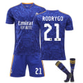 Miniatyrbild 1 av 6: Barn / vuxen 21 22 World Cup Real Madrid fotbollströja på set RODRYGO-21 22#