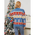 Miniatyrbillede 5 af 9: Christmas Snowflake Sweater Efterår Og Vinter Sweater Kvinder red medium