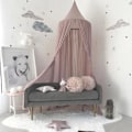 Miniatyrbild 3 av 6: 1st Barnsäng Hängkupol Chiffong Myggnät, Solid Lotus color