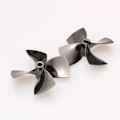 Miniatyrbild 4 av 4: Modell Båt Svart Propeller 4-bladig Zink Alloy Propeller
