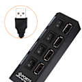 Miniatyrbild 2 av 3: Nya 4-portars USB 2.0 Hub På/Av-brytare + DC power