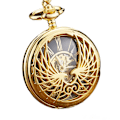 Miniatyrbild 1 av 6: 1st Gold Heart Double Wings Hollow Out Design romerska siffror