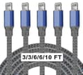 5-pack nylon Iphone-laddare Lightning-kabel Snabbladdning