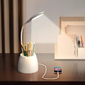 Pikkukuva 1 / 5: Tehokas LED-pöytälamppu, pöytälamput Himmennettävät 3 kirkkaustasoa Silmiensuojaus Kosketusohjattu pöytälamppu Langaton USB-lataus puhelimen lataukseen