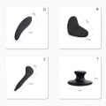 Miniatyrbilde 4 av 6: Svart Obsidian Gua Sha skrapemassasjeverktøy Jadesteinbrett H