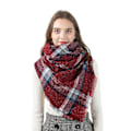 Miniatyrbilde 2 av 5: 140*140 cm Kvinner Cashmere Stripe Stort firkantet skjerf Sjal Tykt Hold Varm Skjerf