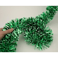 Miniatyrbillede 4 af 5: 25 fod lang rulle grøn tinsel twist krans, blank metallisk folie