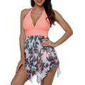 Miniatyrbilde 5 av 7: Todelt badedrakt for kvinner Bikini Tankini-sett Badedrakt badedrakt Orange,XXL