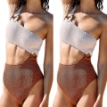Miniatyrbilde 4 av 5: Høy midje One Piece Badedrakt - Elastisk Slim Bikini for kvinner M