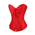 Miniatyrbilde 2 av 4: Jacquard vest shapewear, stroppeløs korsett Rød Red 6XL