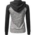 Pikkukuva 2 / 3: Naisten hupparit Color Block -huppari Basic Zip Up Jersey Jacket Pitkähihainen toppi taskuilla Plus ize musta harmaa Black grey S