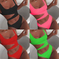 Miniatyrbilde 6 av 11: Sexy One-Piece Bikini for kvinner Uregelmessig utskjæring i midjen Ryggløs Push Up Badedrakt Aprikos Apricot M