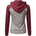 Pikkukuva 1 / 2: Naisten hupparit Color Block -huppari Basic Zip Up Jersey Jacket Pitkähihainen toppi taskuilla Plus ize red red S