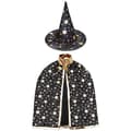 Barn Halloween kostym, Witch Wizard Kappa med hatt fö Magie Schwarz