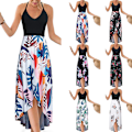 Miniatyrbilde 2 av 3: Kjole med stropp i trykk Lang kjole sundress Brune blader Brown leaves S