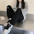 Miniatyrbillede 6 af 7: Bundle Feet Harem Bukser Kvinder Solid Causal Kvindebukser Løst tøj sort plus fløjl black plus velvet 4XL