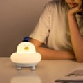 Miniatyrbillede 3 af 6: Duck Kids Soveværelses Natlampe, 3 Niveauer Lysstyrke Søde Dyr Børnehave Natlampe, Silikone Natlampe til Børn med Touch Sensor til værelsesindretning