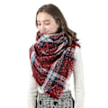 Miniatyrbilde 4 av 5: 140*140 cm Kvinner Cashmere Stripe Stort firkantet skjerf Sjal Tykt Hold Varm Skjerf