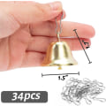 Pikkukuva 2 / 5: Kultaiset Jingle Bells. 34 kpl Metal Craft Bells Call Bells koukuilla lahja