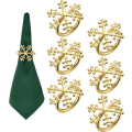 Miniatyrbilde 1 av 5: Serviettringer til bryllup Sett med 6 stk - Snowflake Gold Serviettringer til