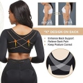 Miniatyrbilde 2 av 5: Shapewear for kvinner 3/4-ermet Arm Shaper Frontlukking Kompresjons-BH Post Surgery Posture Corrector Tank Top SVART BLACK 4XL