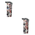 Miniatyrbillede 3 af 5: 1/2/3 foldestang Justerbar 5-sektions håndcampingstang sort 84-93 cm Black 84-93cm 2Set