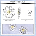 Miniatyrbillede 2 af 5: Daisy ørehænger til kvinder flickor 925 sterlingsølv Cubic Zirconia blomsterstudsørhæng