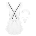 Miniatyrbilde 4 av 5: Kvinners 3 stk seksuell kostyme Tjener Jente Undertøy Sett Attraktivt slitasje String String Cosplay- null null none