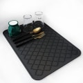 Miniatyrbillede 1 af 6: Køkkenbordplade Tørremåtter Varmebestandig måtte Køkkengadgets Køkkentilbehør (12" x 16, SORT)