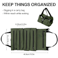 Miniatyrbillede 2 af 5: Roll Up Værktøjstaske, lærredsnøgle Roll Up Pouch Multi-Tool Roll Organize, 5 værktøjslommer med lynlås green
