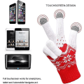 Miniatyrbillede 2 af 5: Damehandsker Touch Screen Par Touch Vinterstrikkede handsker Snow Flower Print Hold varmen Unisex telefon SMS vanter Varme Touch Screen vanter