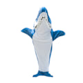 Pikkukuva 2 / 4: Haipeitto aikuisille superpehmeä pehmo Huppari makuupussi pyjama sininen ja valkoinen väri blue and white color XL