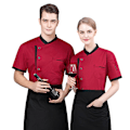 Pikkukuva 4 / 4: Chef Jacket Chef Coat Chef univormut Halvat Topit Hotelli Workwear M M Red