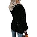 Miniatyrbillede 2 af 5: Super Dalian hættetrøje Dame lam Fleece Pullover Fleece Uld Pullover Hævet frakke med lommer (sort) XXL