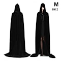 Miniatyrbillede 1 af 5: Gammel vampyr hættekappe Heksekapper Halloween kostume Sort Black M