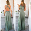 Miniatyrbilde 5 av 6: Flere slitasjetau Cross Backless exig Bandasje One-Piece Dress Lang kjole Lys blå Light blue S