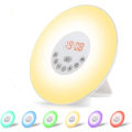 Miniatyrbillede 1 af 5: Radiovækkeur lys Led sengelampe Touch Control Solopgang og solnedgang Simulering 10 lysniveauer Snooze 6 naturlige lyde, 7 farver Natlys for