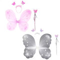 Pikkukuva 1 / 5: Fairy Butterfly Wing Butterfly sauva ja sanka tytöille pink + white