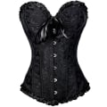 Miniatyrbilde 1 av 4: Jacquard vest shapewear, stroppeløs korsett Svart Black 5XL
