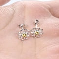 Miniatyrbillede 5 af 5: Daisy ørehænger til kvinder flickor 925 sterlingsølv Cubic Zirconia blomsterstudsørhæng