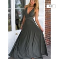 Miniatyrbilde 1 av 6: Multiple wear-rep Cross Backless exig Bandasje One-Piece Dress Lang kjole Grå Gray S