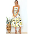 Miniatyrbillede 4 af 4: Blomsterbluse til kvinder, Maxi-nederdeldragtkjole Citron Lemon Medium