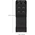 Miniatyrbilde 2 av 7: BH-forlenger i 6 deler - Elastisk forlenger - 2 kroker 3 rader Svart